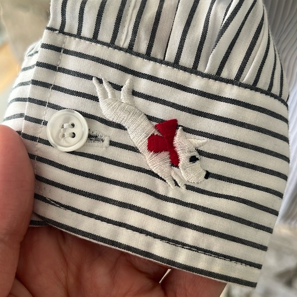 Vintage Napa Valley White Button Down Shirt with Black Vertical Stripes Large - Picture 14 of 15